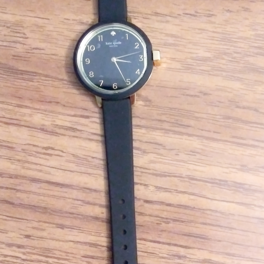 Kate Spade black silicone park row watch